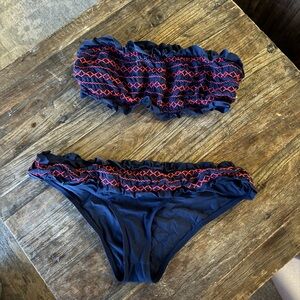 Tory Burch Kids Navy and Red Bikini